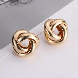 Gold Filled Knot Statement Earrings